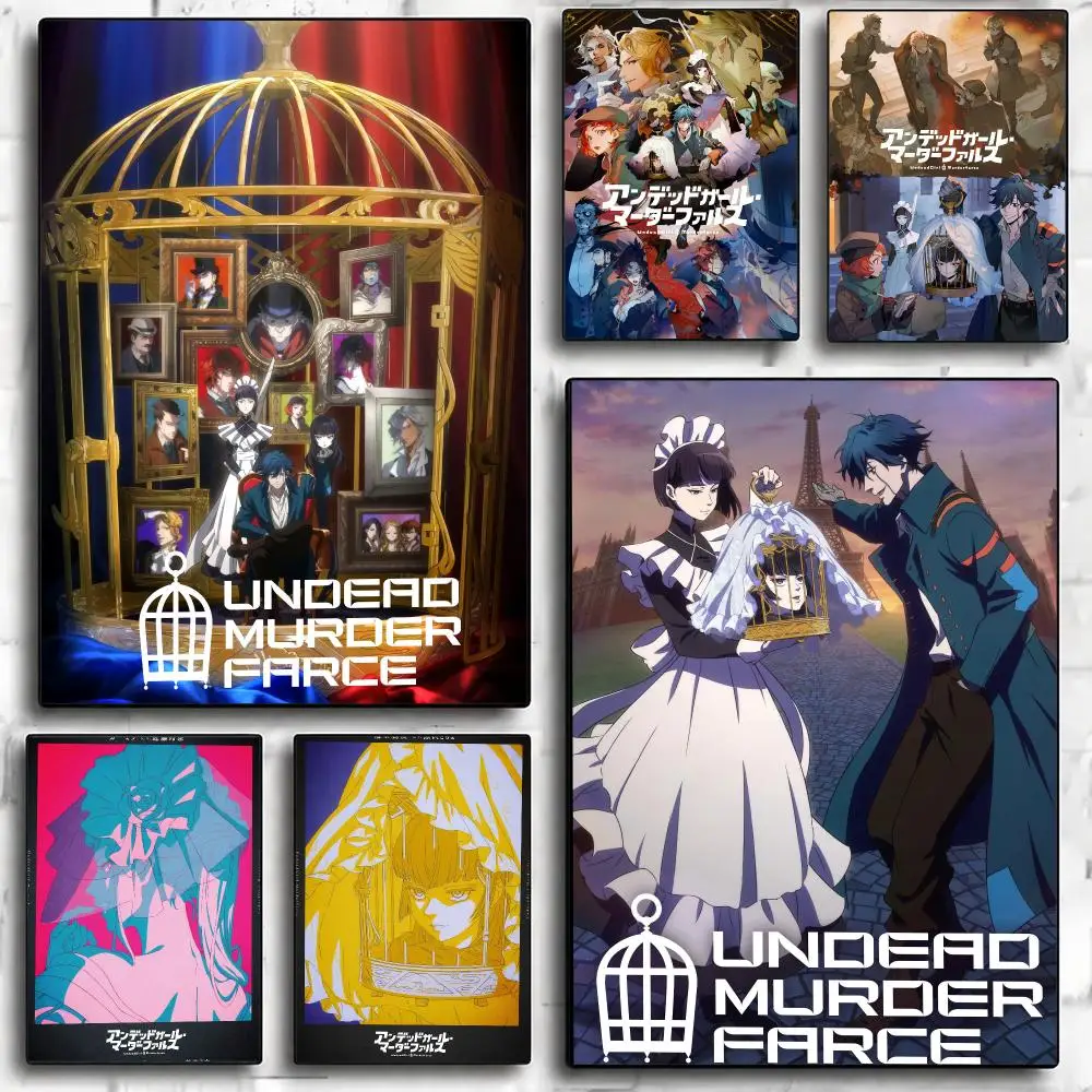 anime U-Undead Girl Murder Farce-E Poster Minimalist Wall Sticker for Cafe Office Bar Home Decor and Gift