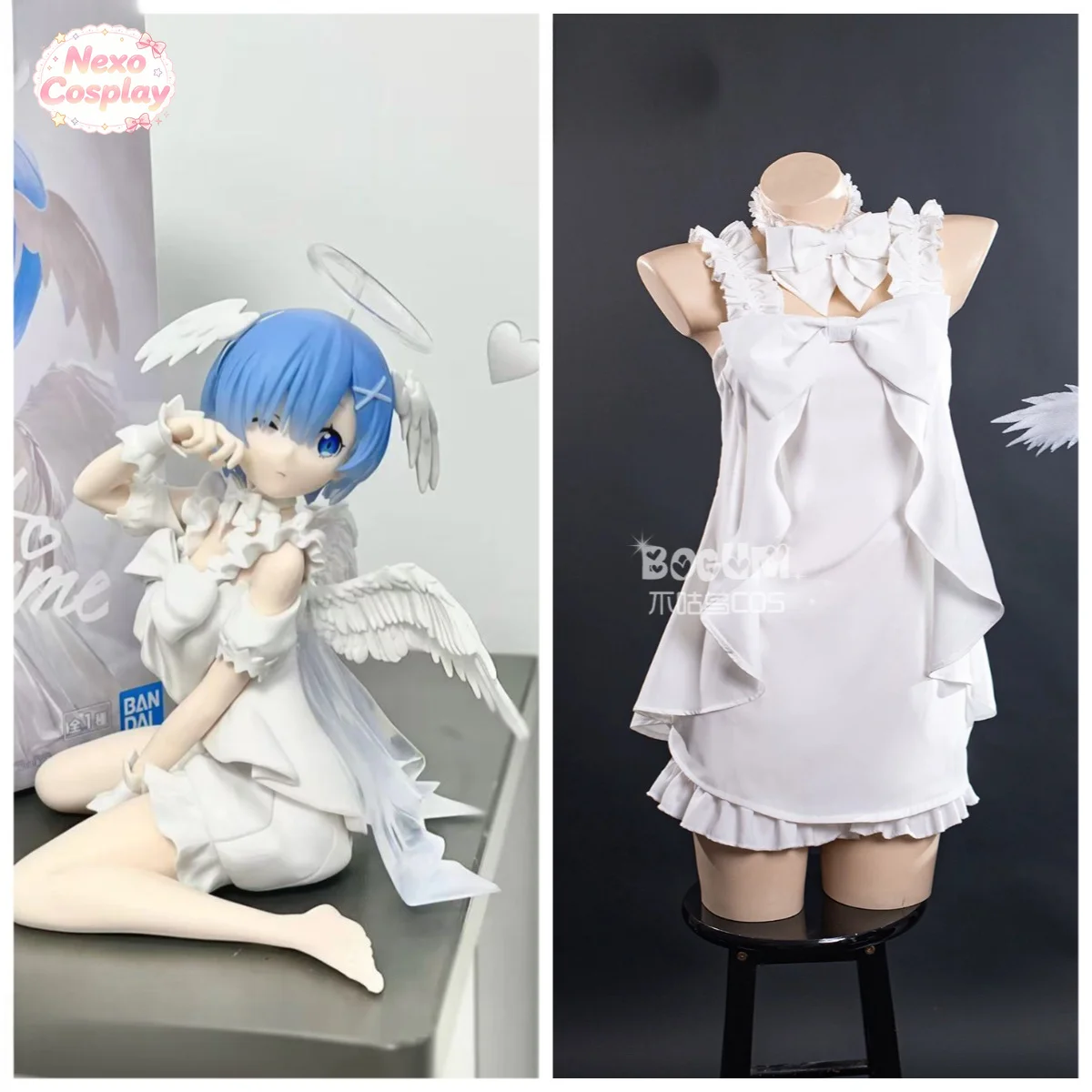 Re:ZERO -Starting Life in Another World Rem Cosplay Costume Angel nightgown, role-playing NexoCosplay
