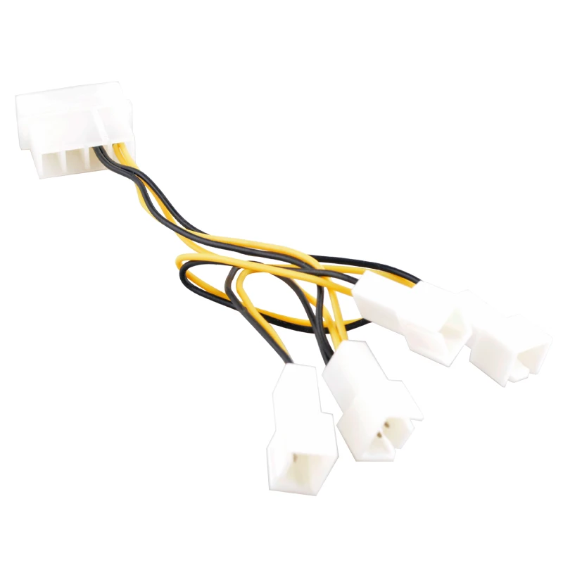 3/4-Pin PWM & Voltage Fan Speed Reducer + Y-Splitter Cable for Axial Flow Chassis/CPU Cooling Fans | Dual Mode Control