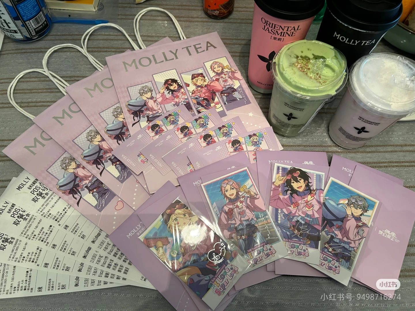 مولي الشاي X فرقة نجوم 2 5th الذكرى Shiratori Aira Sakuma Rei Sena Izumi Oukawa Kohaku مجموعة ملصقات البطاقات حقيبة #5