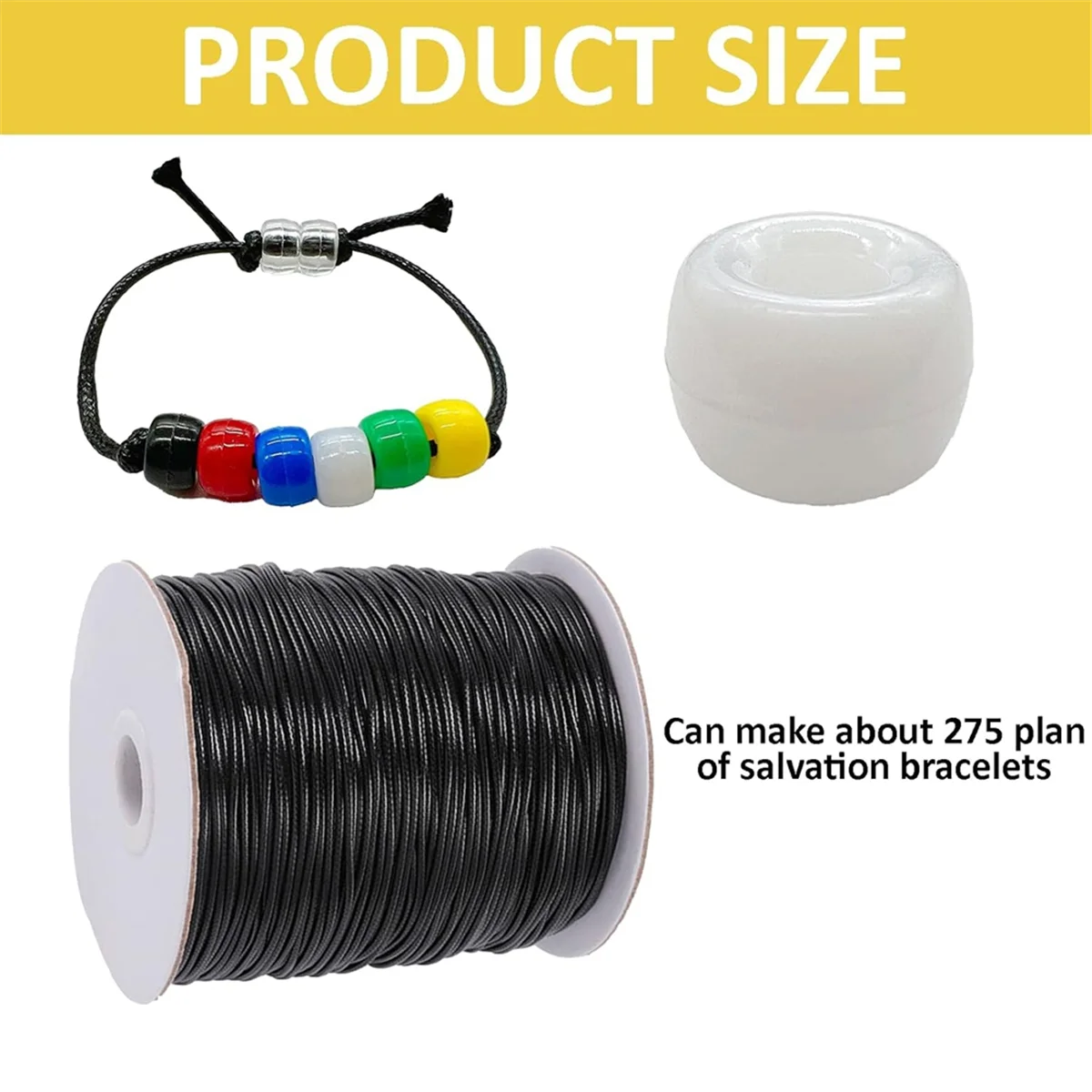 FZFZ 1400 قطعة مجموعة أساور الخطة السائبة عديمة الكلمات مع 100 ياردة مشمع خيط القطن الحبل الخرز المسيحي للأساور