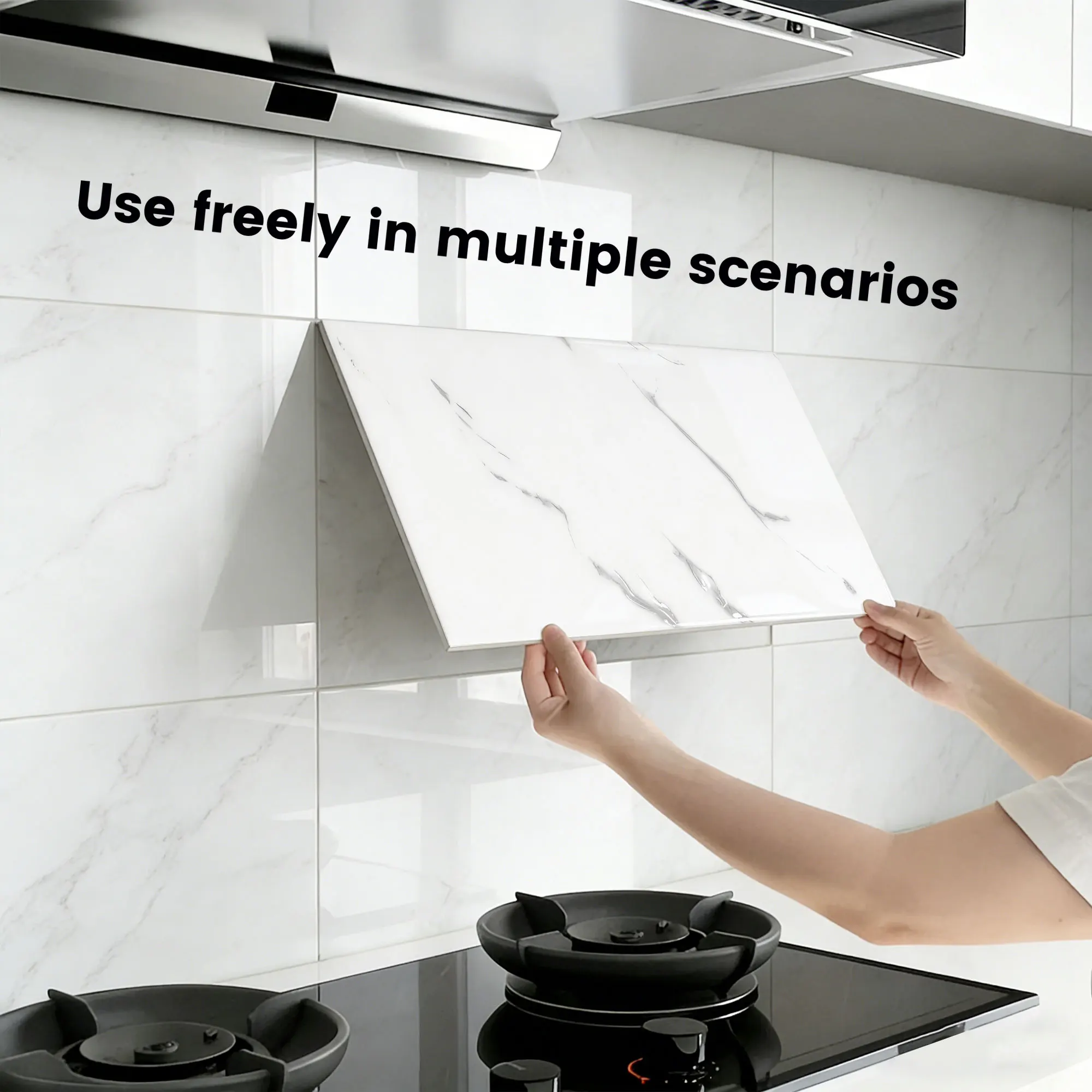 10-50pcs Self-Adhesive IXPE Wall Stickers - Classic Marble Pattern Tile Decals, Elegant and Versatile for Kitchen Bathroom etc