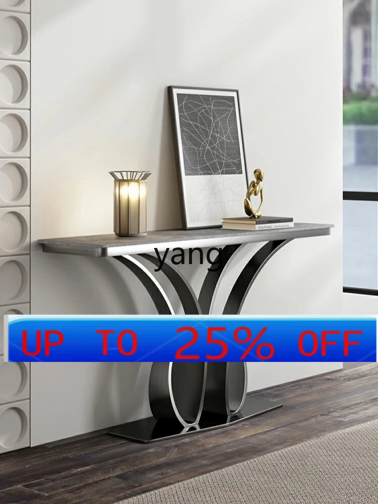 LMAffordable Luxury Style Hallway Wall a Long Narrow Table Modern Minimalist Stone Plate Ultra Narrow Partition Decoration
