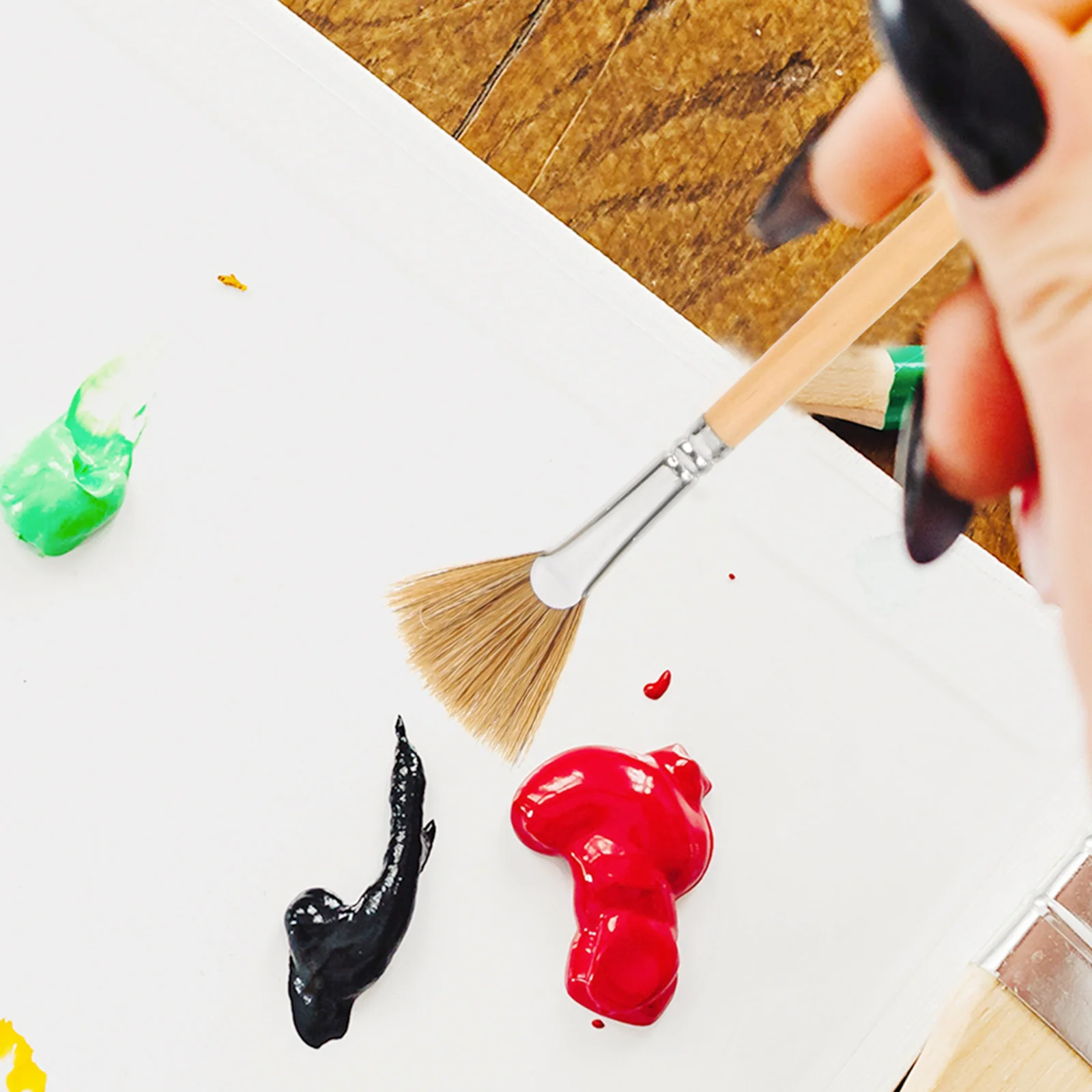 

6Pcs Fan Shape Oil Painting Brushes Multi-Function Convenient Ergonomic Professional Wear-Resistant Paint Brush Daily Practice