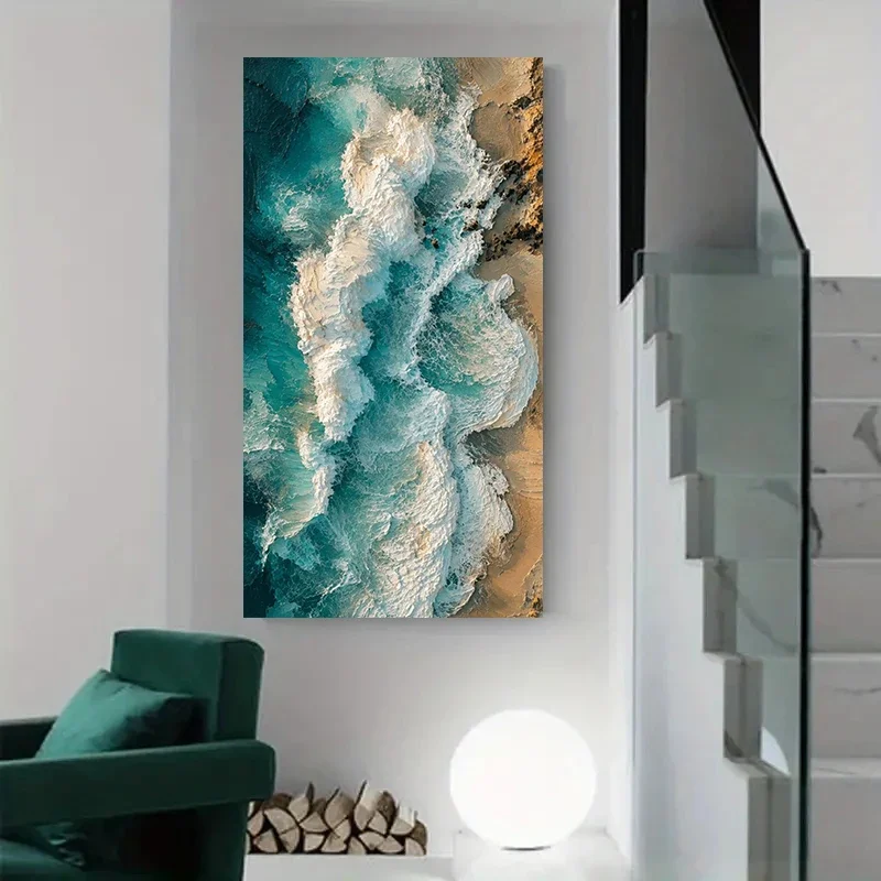 Ocean Wave Crash Coastal Beach Landscape Nature Poster and Prints Canvas Painting Wall Art Pictures Home Decor Cuadros