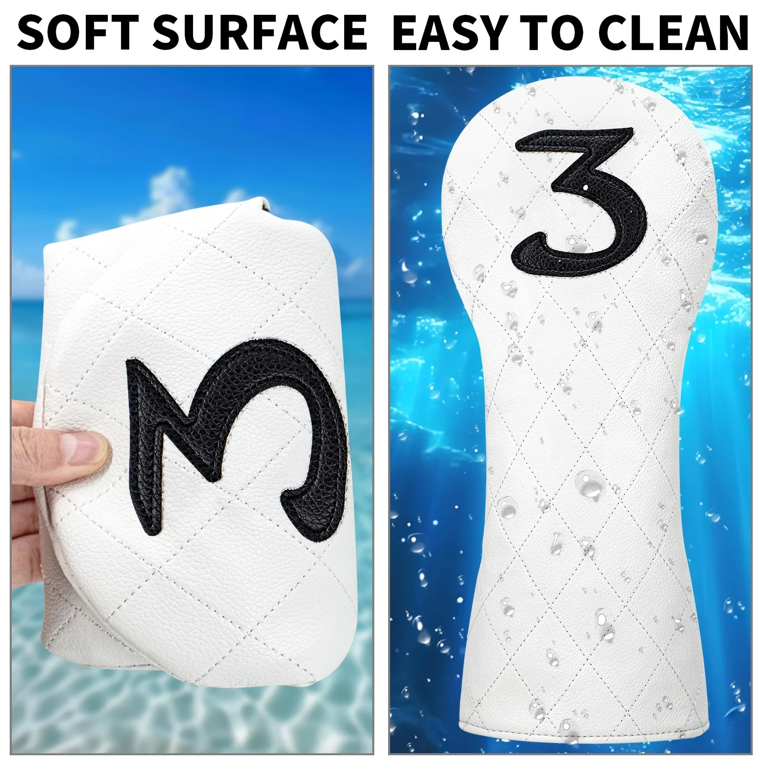 1/4pcs Minimalist Digital Design Golf Club Head Covers, Suitable for Drivers, Fairway Woods, and Hybrids — Golf Head Covers,