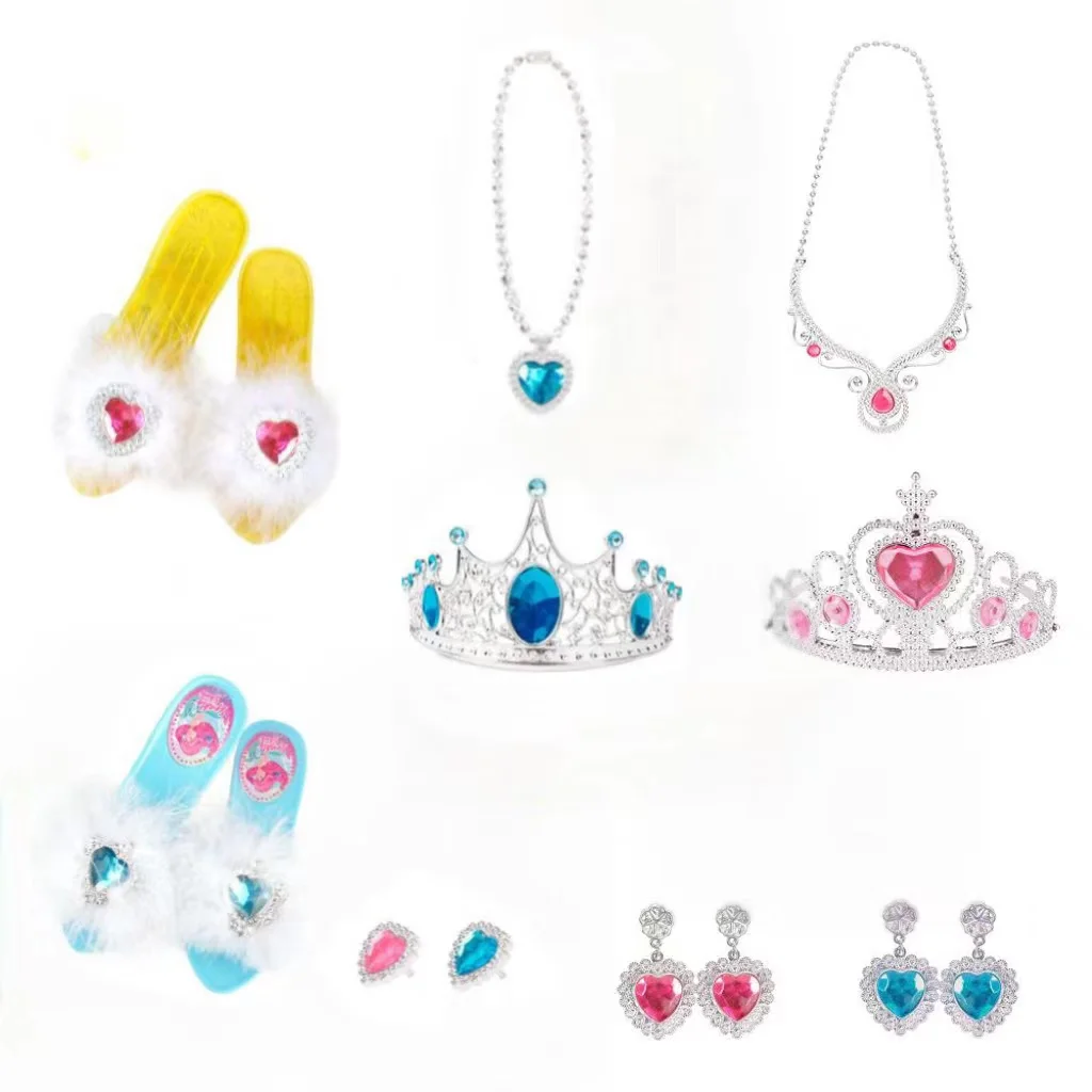 Juego de joyas de cristal para niñas, collar, pendientes, caja de regalo para cumpleaños, Halloween, regalo de Navidad