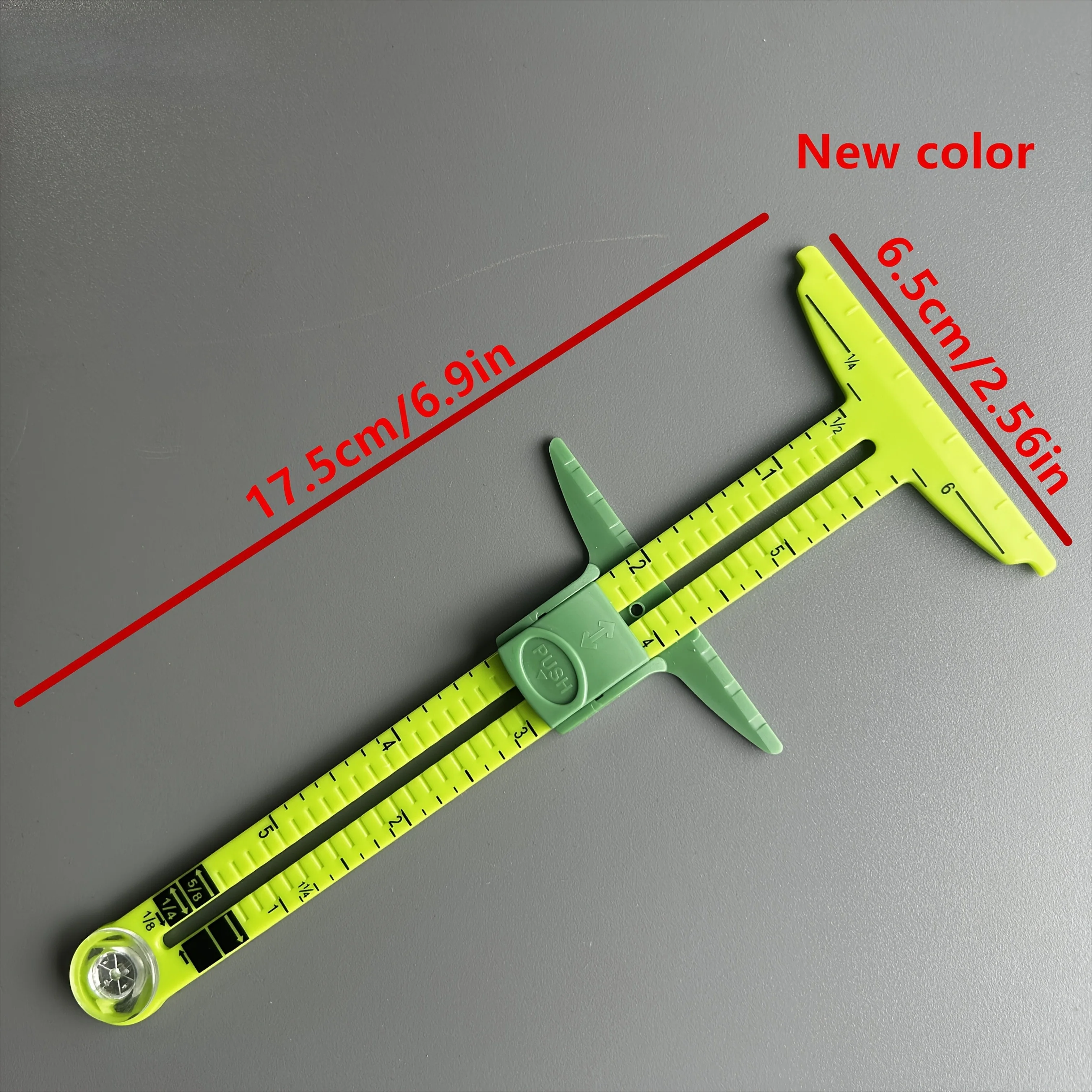 1pc 5-IN-1 Sewing Seam Ruler Measuring Gauge Patchwork Quilting Tailor Ruler Sizer Helper Aluminum Plastic Sliding Gauge