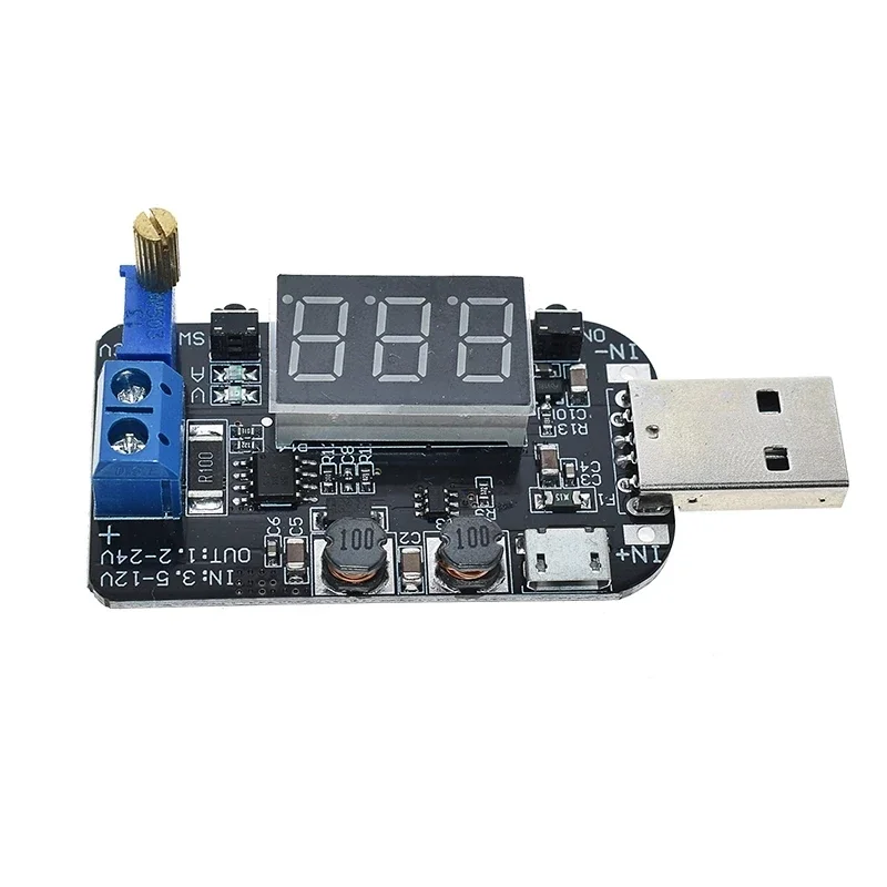 

Adjustable USB Micro USB With Current 5V to 3.3V 9V 12V 18V 24V Buck-Boost Power Supply Voltage Regulator Module LED Display