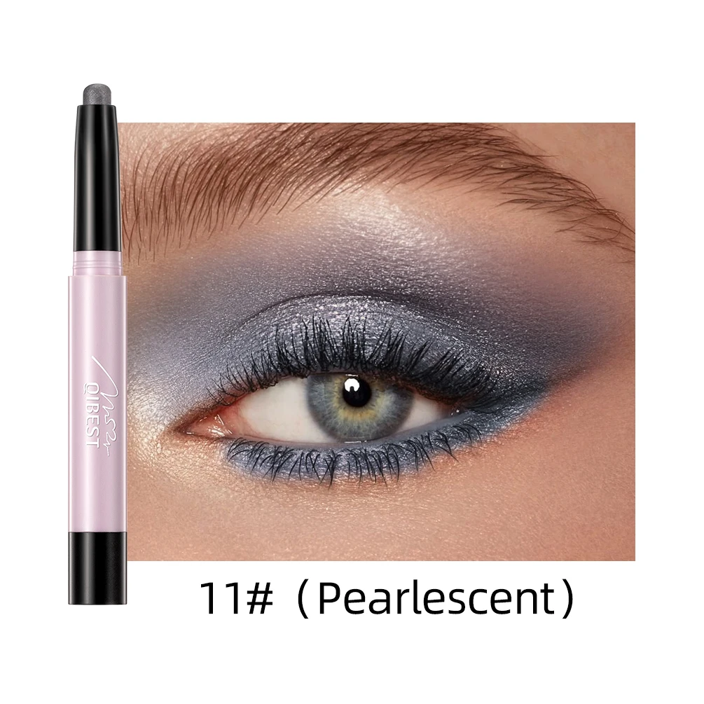 

Qibest Highlighter Eyeshadow Pencil Waterproof Glitter Matte Eye Shadow Stick Makeup Black Eyeliner Pen Pigment Eyes Cosmetics