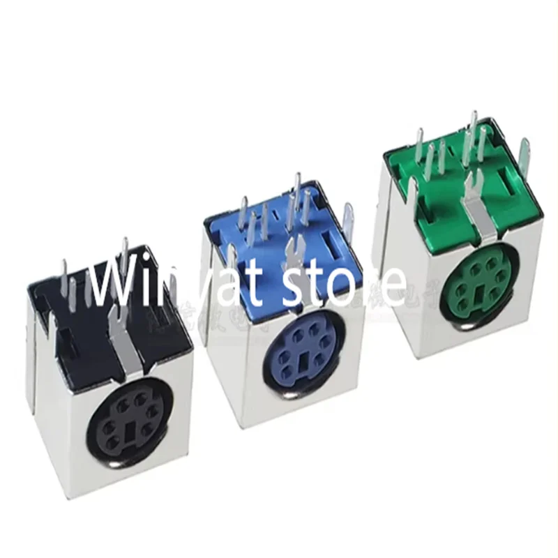 10PCS  Connector keyboard / Mouse  PS-2   Black Blue Green PS2  3 Colours