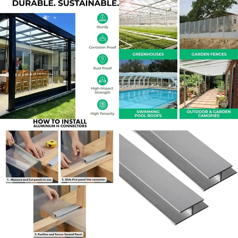 

Greenhouse Twin-Wall Panels: 6mm, 4ft Length, 10 Pieces for Connecting