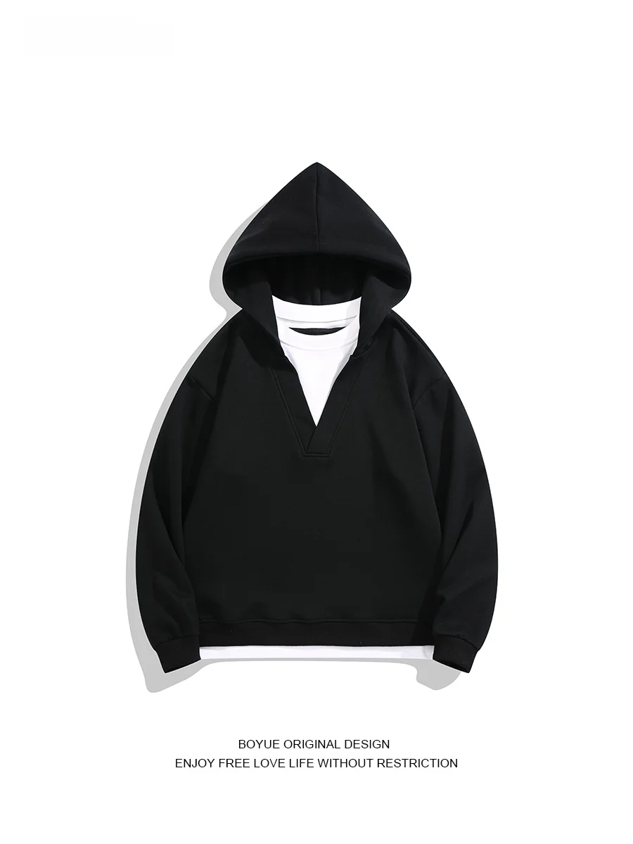 

Boyue Casual Hoodie ex Loose Fit Color Blo Sweatirt Streetwear Sle Spring Autumn Winter Street Faion Hooded Sweat...