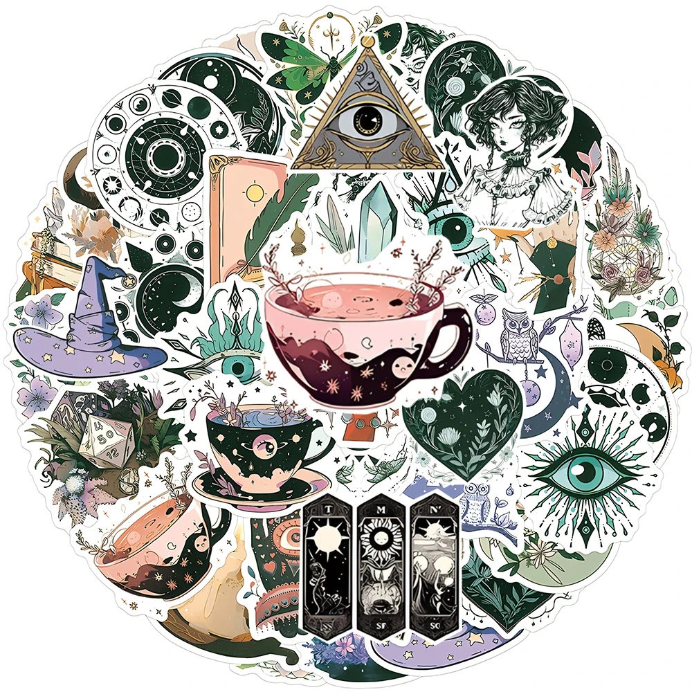 10/30/50 pçs dos desenhos animados floresta magia bruxa adesivos gótico estéticos decalques à prova dwaterproof água graffiti mala telefone diário legal decalques