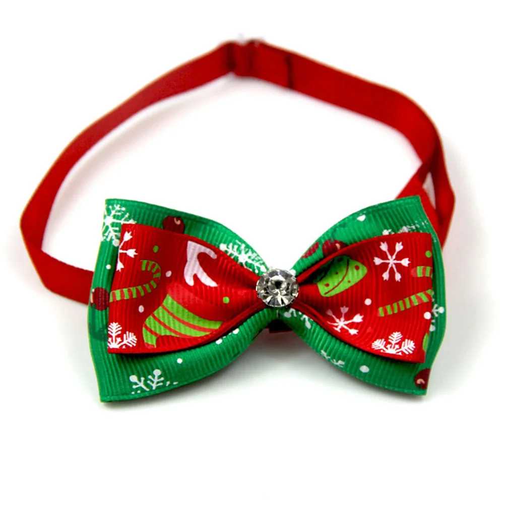 

20pcs Pet Bow Tie Adjustable Dog Collar Medium Size Necktie for Dogs Parties Holidays Weddings Christmas Design Pet Accessories