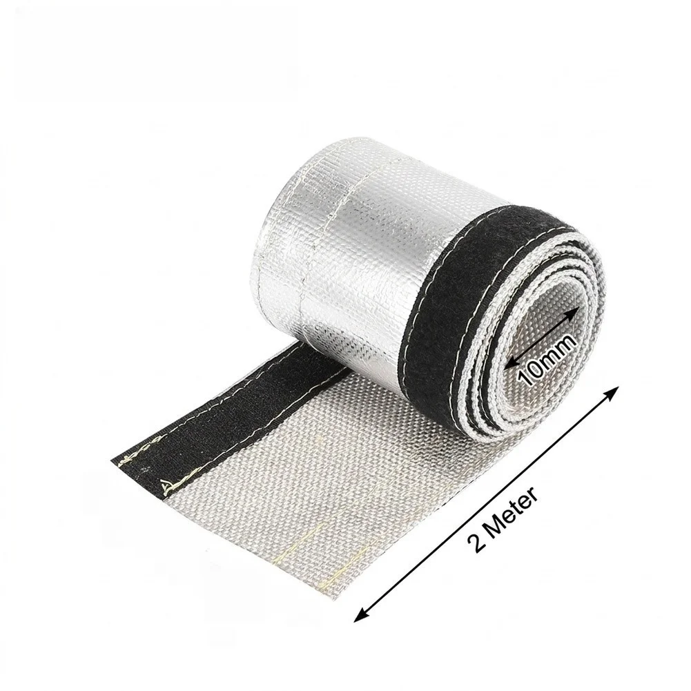 Fiberglass Insulated Sleeve for Vehicle Wiring for protection Aluminum Foil Reflective Heat Shield 2m Length 160C to 250C Rated