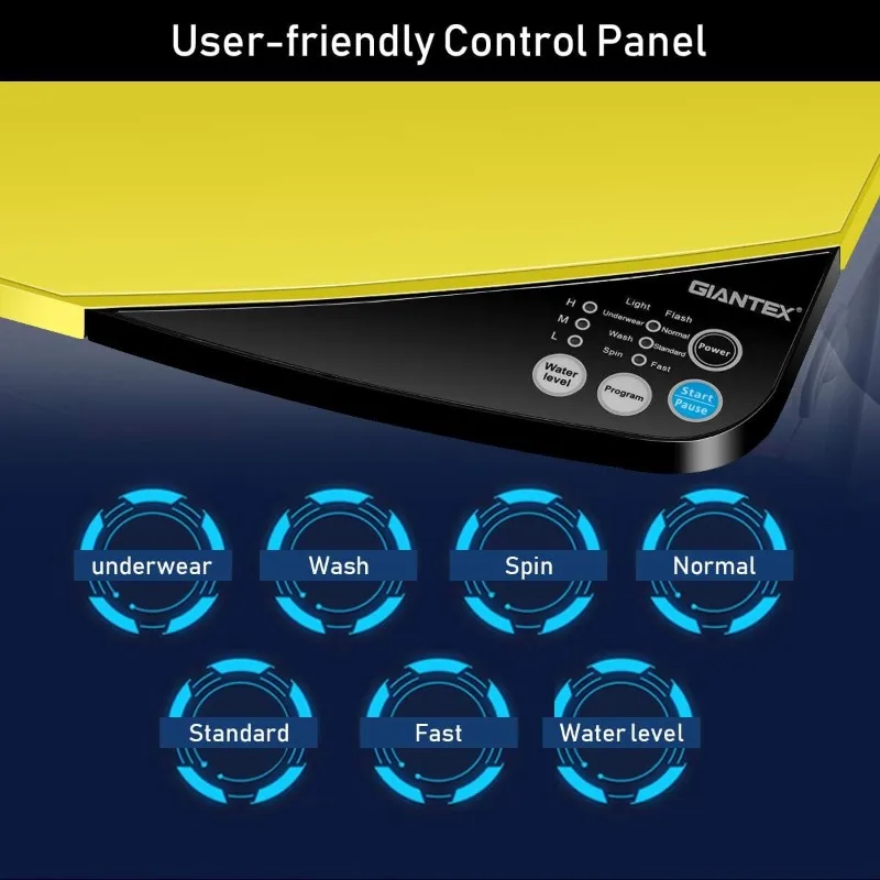 Giantex Full-Automatic Washing Machine Portable Washer and Spin Dryer 7.7lbs Capacity Compact Laundry Washer