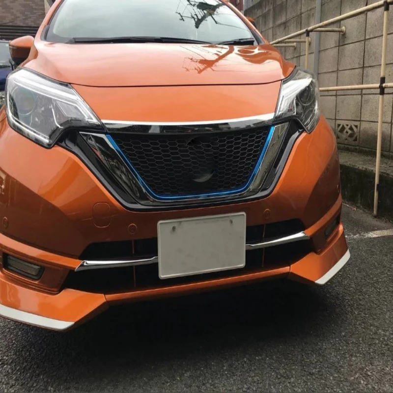 For Nissan Note E12 E-power 2016-2019  ABS chrome Front Grille Grill Hood Engine Cover Trim Exterior decoration Car Accessories