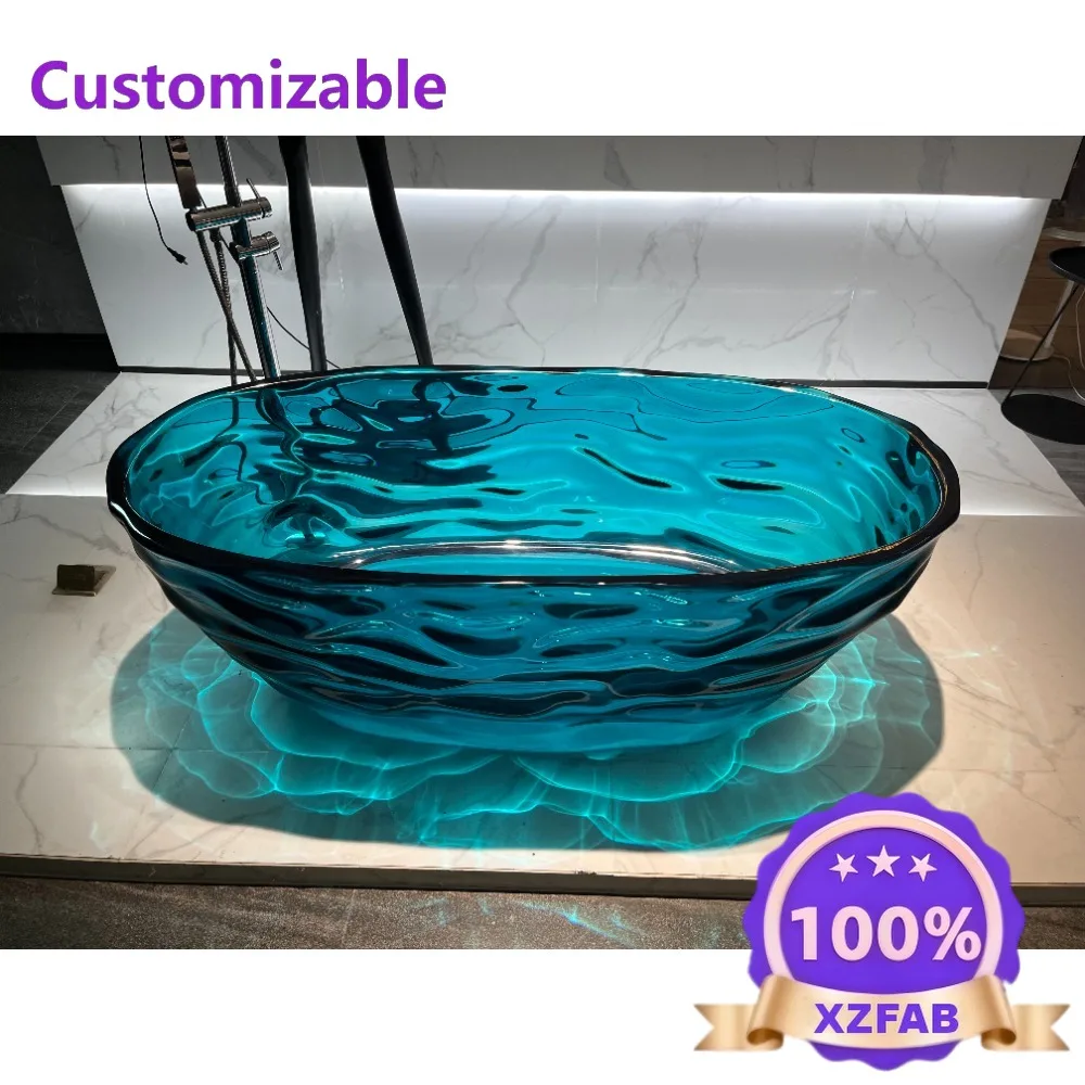 Factory Direct 2026 Modern Transparent Resin Bathtub | New Design Art Bathtub for Bathroom