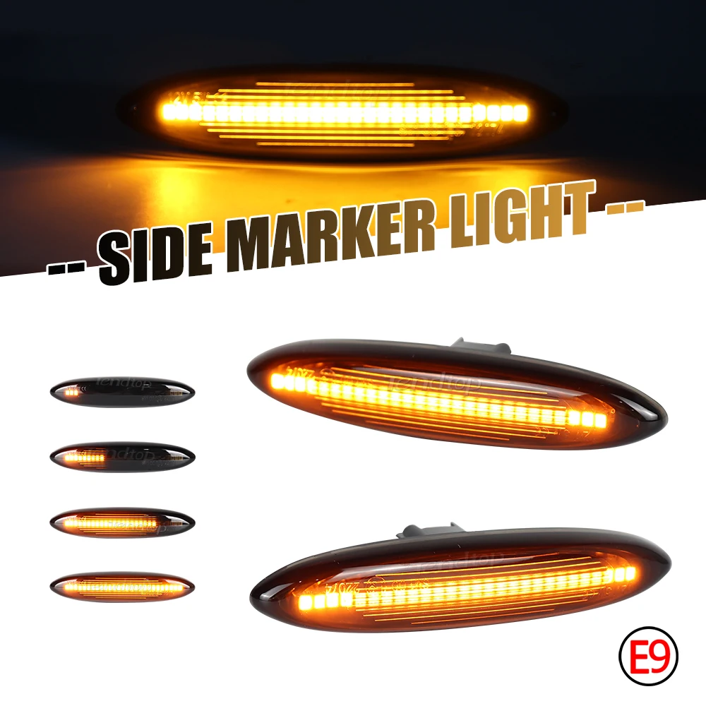 

2pcs Smoked Lens LED Lights Dynamic LED Side Markers Turn Signal Repeater Lamp For Lexus IS250 2005-2013