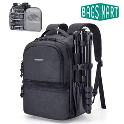 BAGSMART DSLR SLR Camera Backpack for Photographer with Multiple Carrying Ways Anti-theft Travel Camera Case Fit Sony Canon Niko