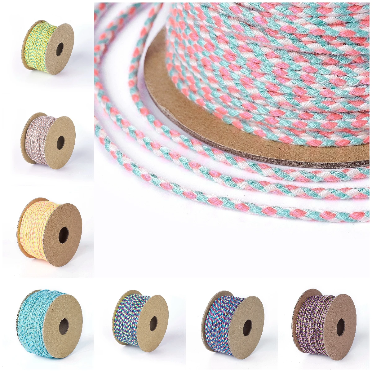 20m/Roll 2mm Cotton Cord Braided Rope Macrame Thread For Jewelry Making Bracelet Wall Hanging DIY Decoration Craft Gift Wrapping