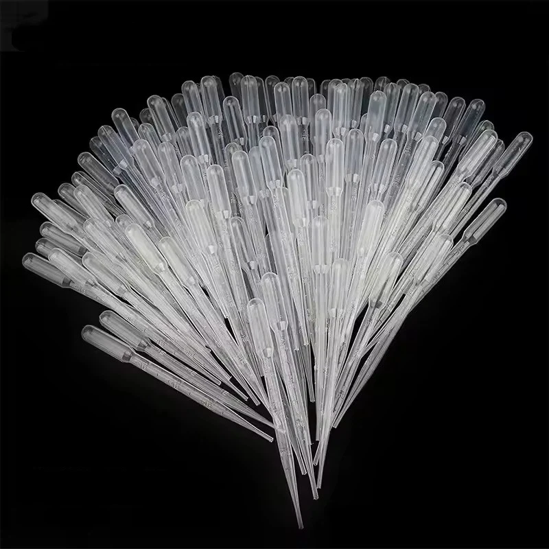 100Pcs Laboratory Pipette 1ml 3ml Plastic Disposable Graduated Container Liquid Dropper Equipment Straw Makeup Tools