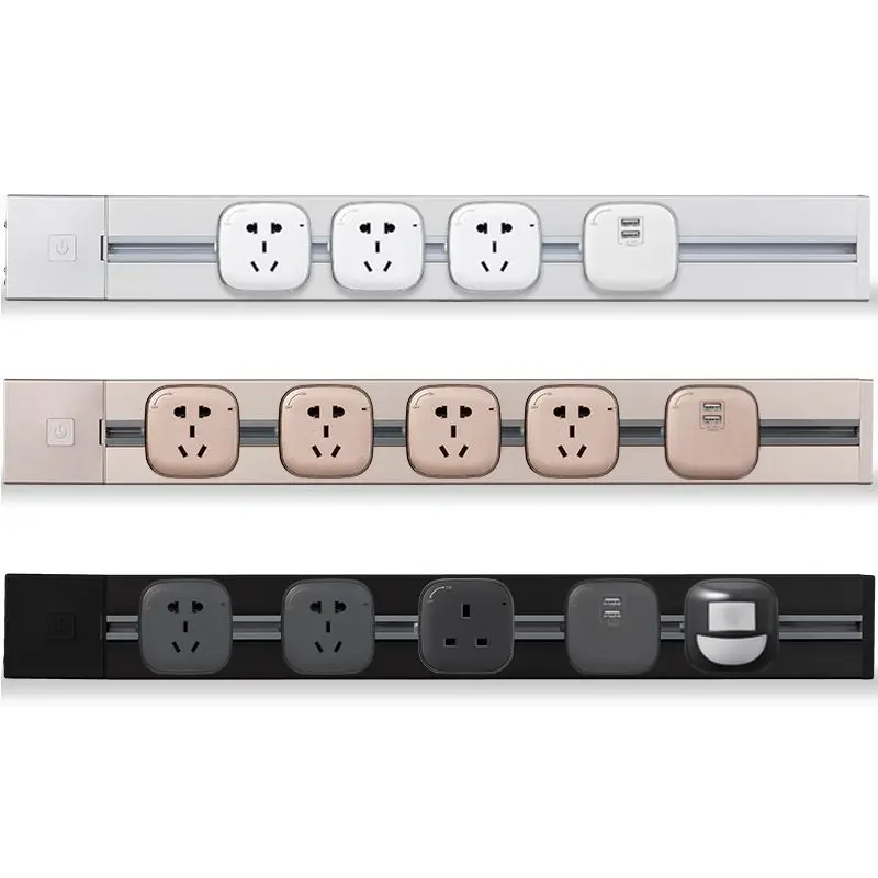 

Power track socket thin cover 86 inner box high power mobile power strip anti-shock aluminum alloy