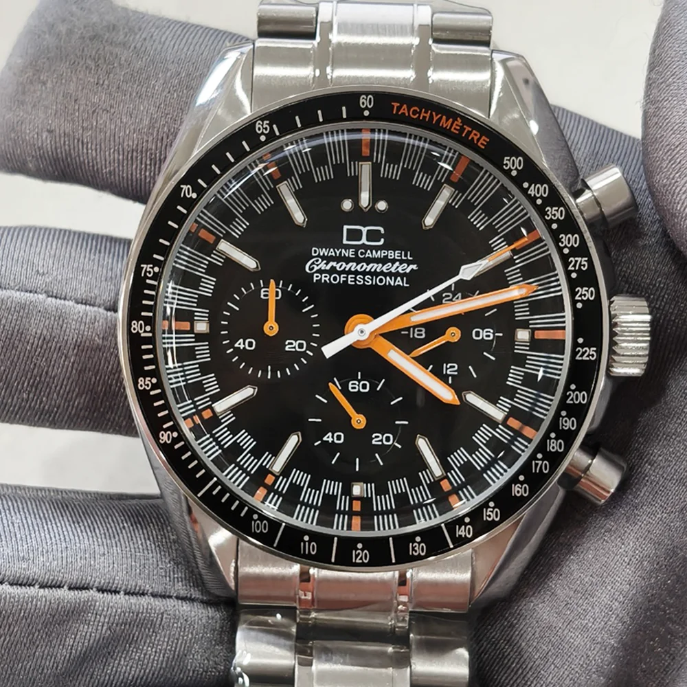 

DC Men's Moon Watches Top Luxury VK63 Quartz Watch For Men Chronograph Calendar Window Waterproof Sport Stainless Steel Clock