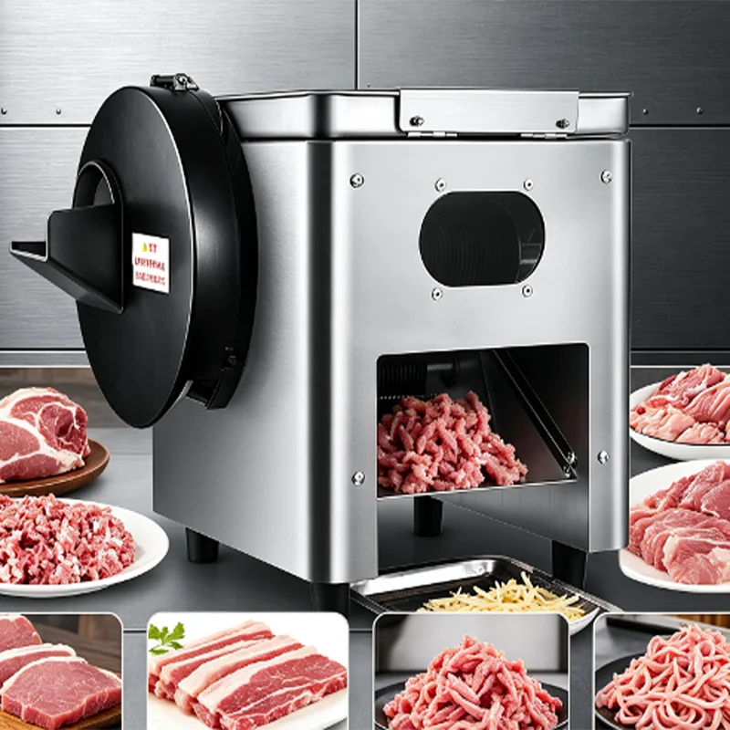 High Quality Stainless Steel Automatic Shredder Slicer Dicing   Machine Commercial Meat Cutting Electric Vegetable Cutter