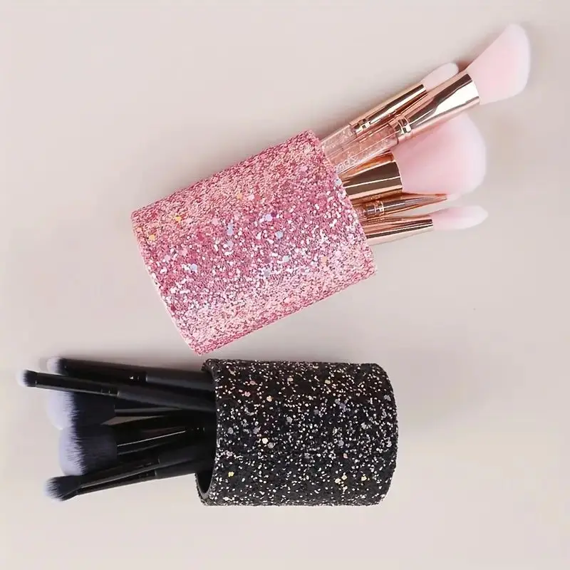Bling Stifthalter, Nail Art Pinsel Augenbrauenpinsel Aufbewahrungszylinder, Desktop Schminktisch Dekorative Eimer, Make-up Nagelaufbewahrung C