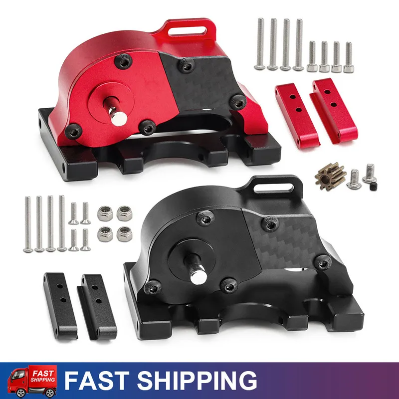Metal Transmission Low Speed Gearbox With Motor Gear For 1/10 Traxxas SCX10 TRX4 RC4WD Capra RC Crawler Car Upgrade Accessories