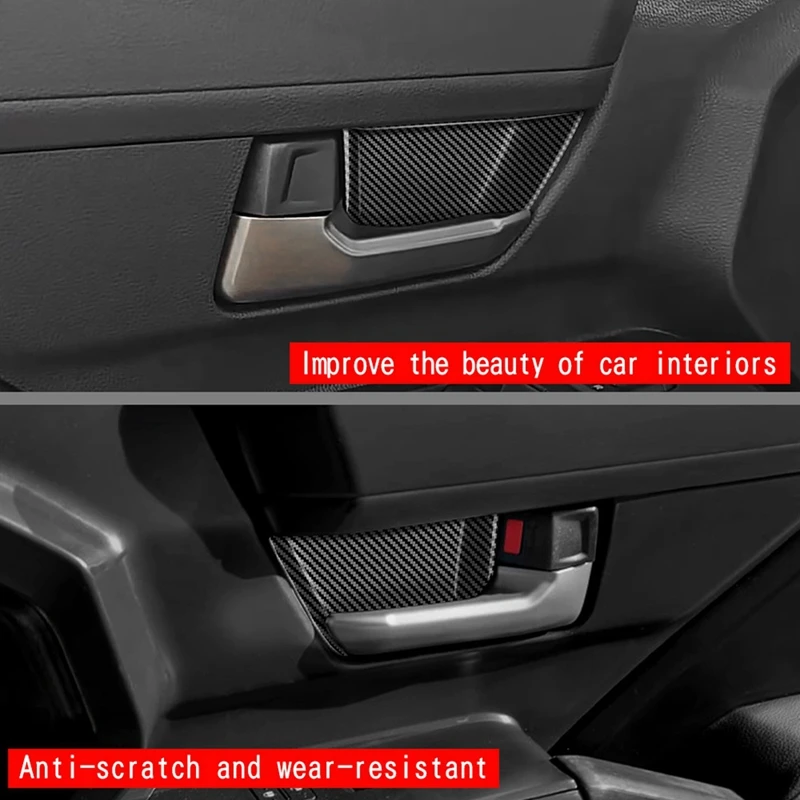 Car Interior Door Handle Bowl Cover Trim For Toyota TACOMA 2024 Car Interior Accessories Parts Carbon Fiber