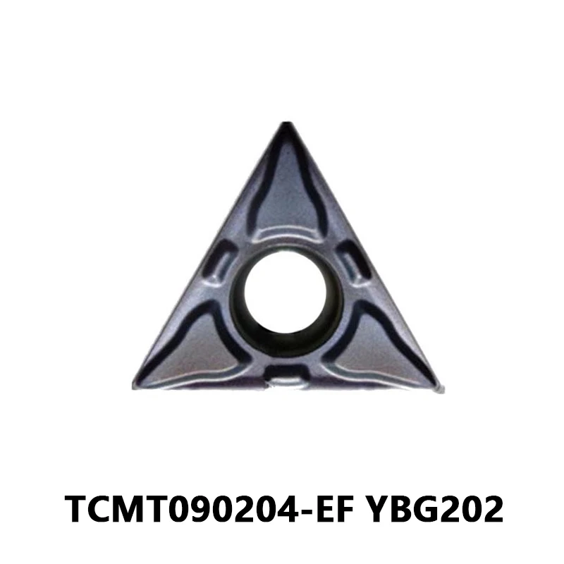 

TCMT090204-EF YBG202 Токарные Вставки токарный станок для резки TCMT 090204 EF CNC треугольные лезвия внутренний токарный инструмент держатель