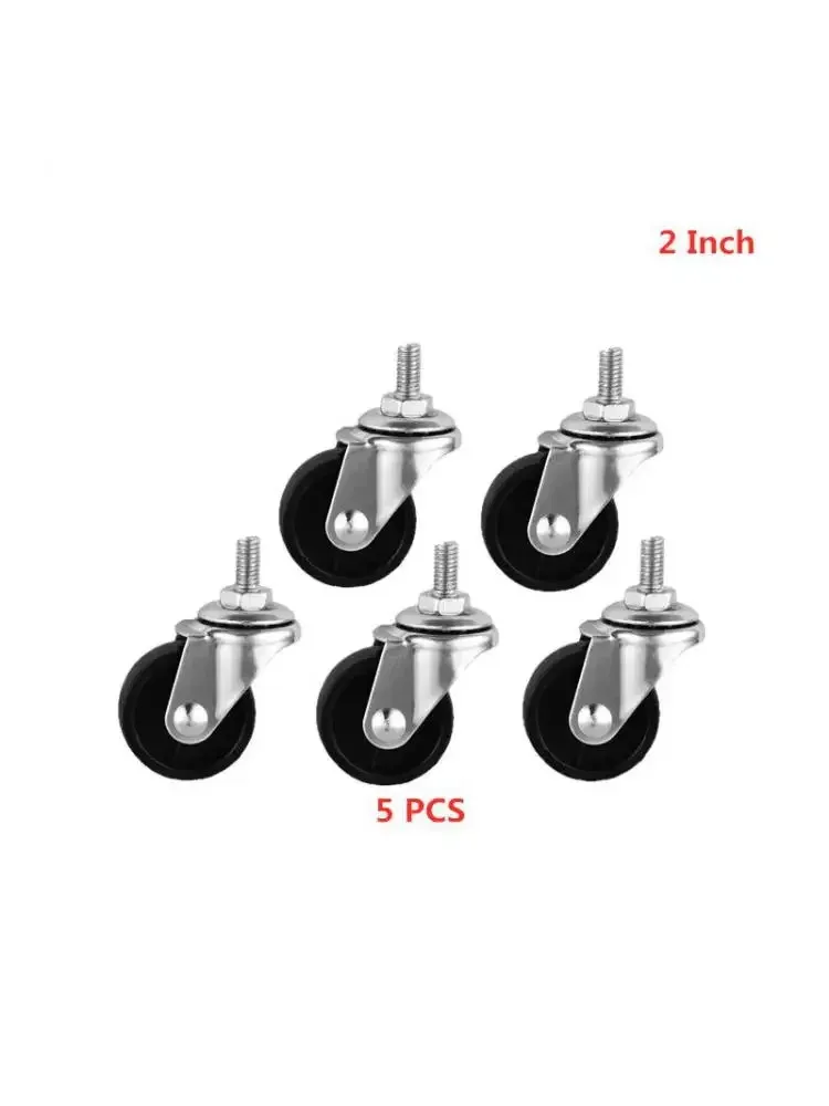 

5 Pcs/Lot Casters 2 Inch Light Black Pp Movable Screw Caster M10 Electrical Furniture Universal Wheel