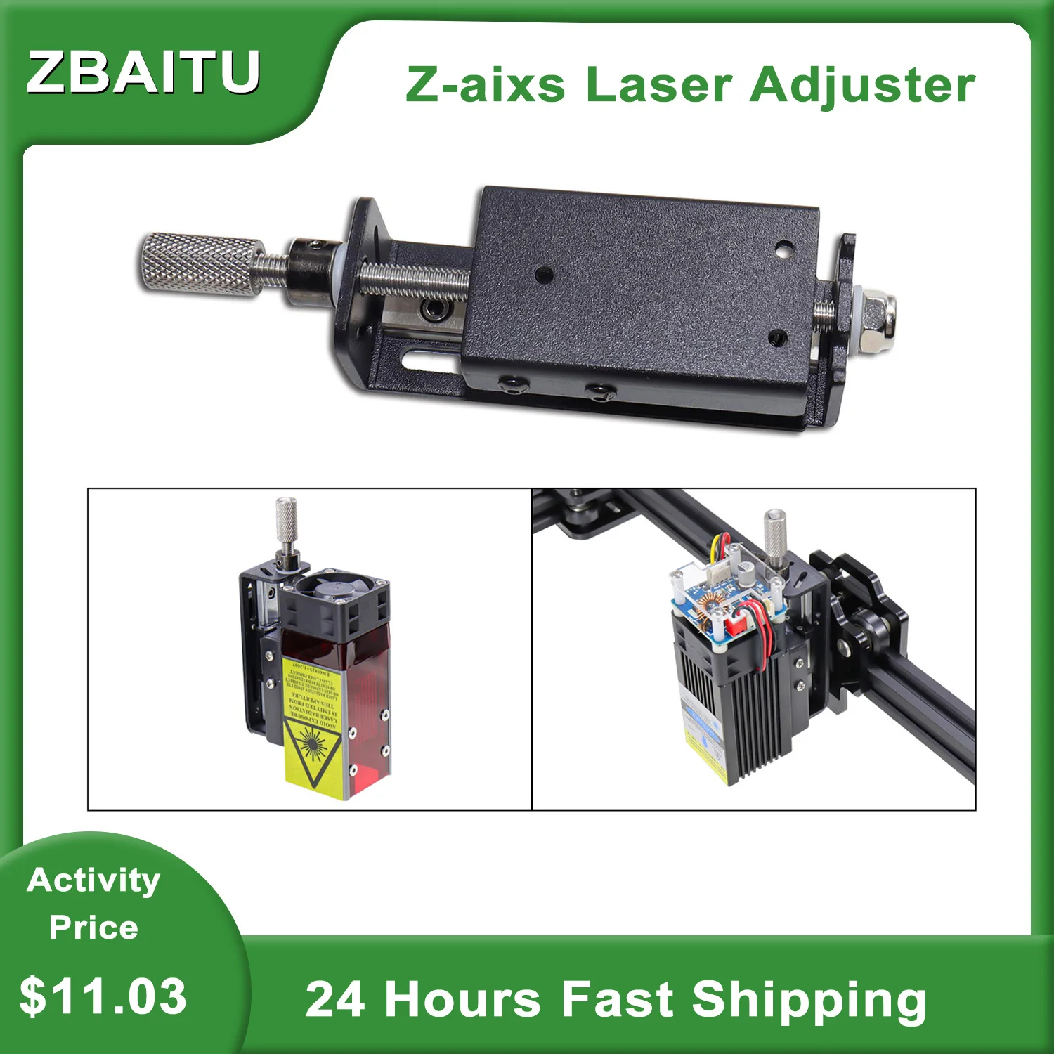 Máquina de gravura cabeça laser eixo z maneira deslizante levantamento módulo parafuso ajustável ajuste foco metal suporte montagem fixa