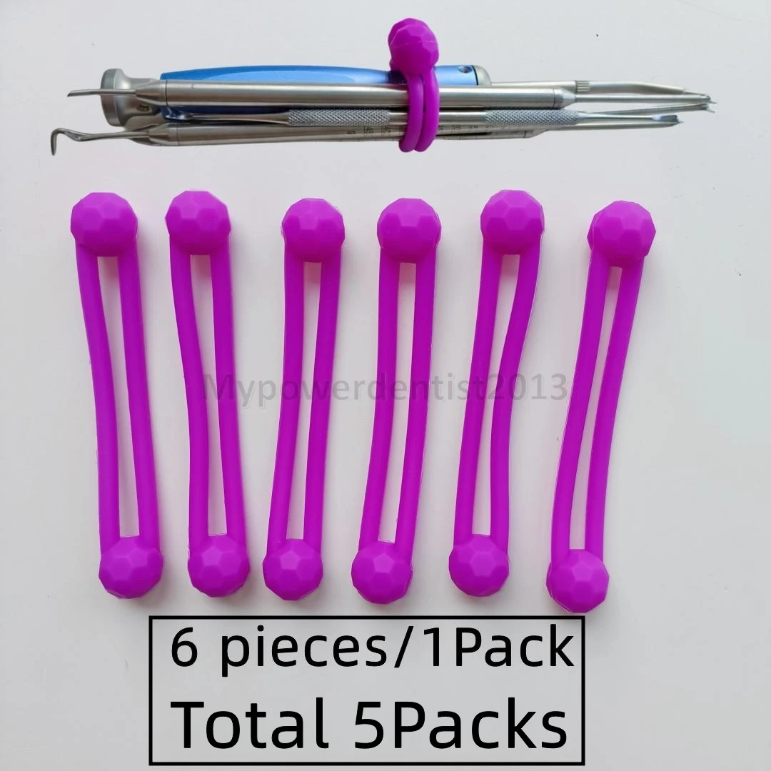 

30Pcs Dental Instrument Silicone Ties Autoclavable Bundling Color Code Purple