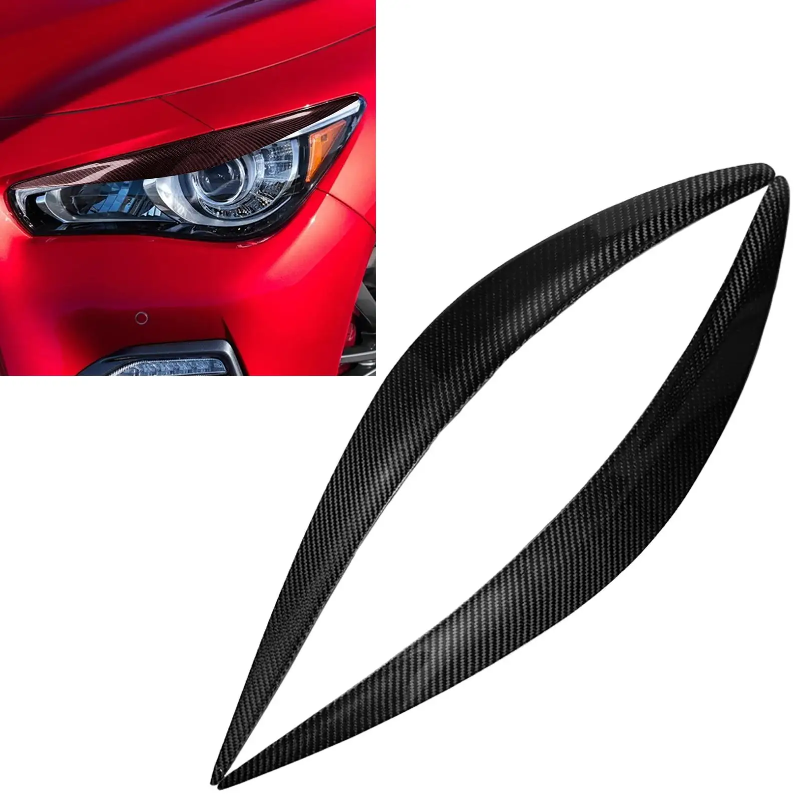 Headlight Eyelid Strip Trim for Q50 Spare Parts Easy to Install Replacement image 2