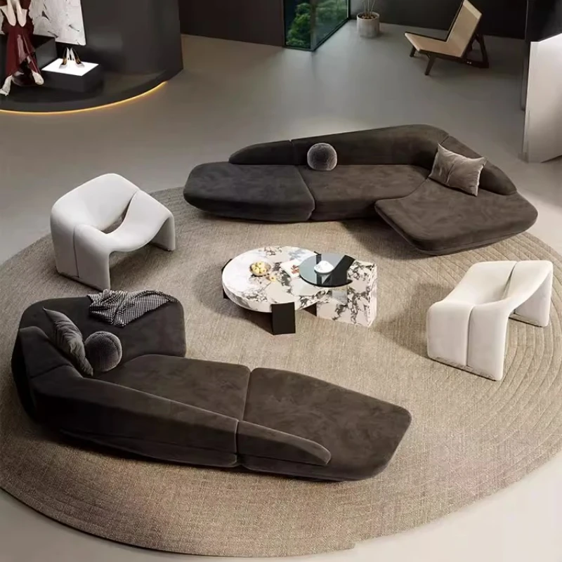 

Light luxury sales office Negotiate special-shaped curved corner sofa Beauty salon Hotel lobby Sales office Rest area Reception