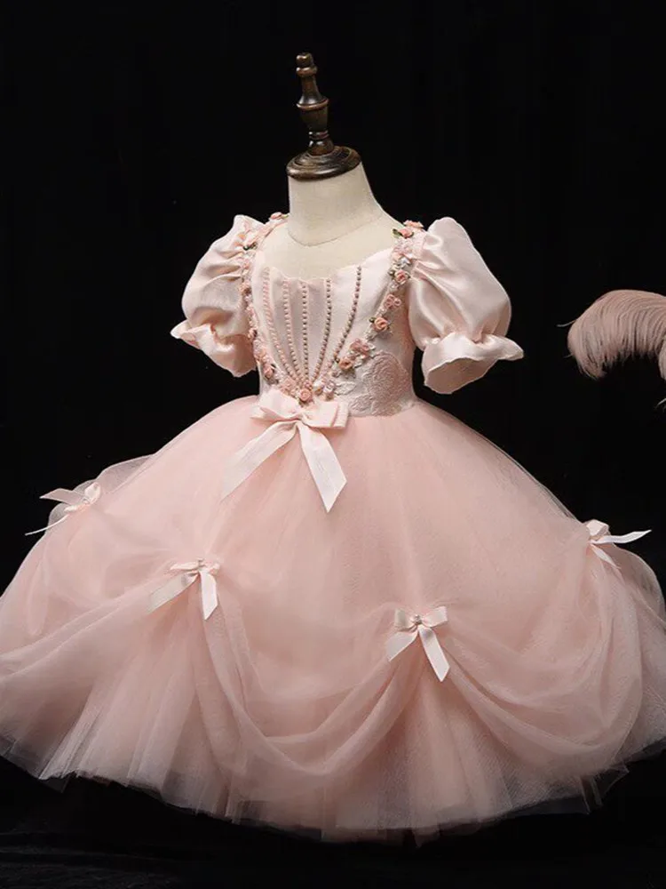 Hochwertiges Kinder-Partykleid Klavier-Auftrittskleid Geburtstags- und Hochzeits-Blumenmädchenkleid A5027 Großhandel Mädchen-Abendkleider – Detail 4