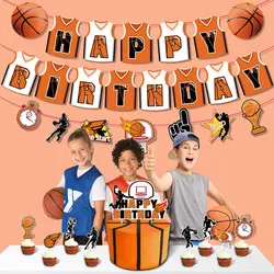 Basketball Themed Birthday Party Decoration Basketball Happy Birthday Flag Pulling Cake Card Insertion Party Decoration