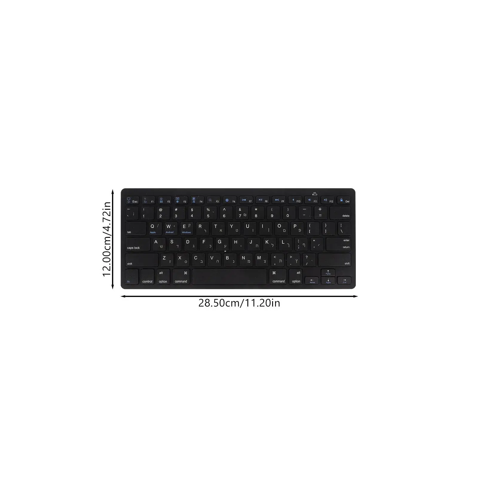Teclado de idioma hebraico ultrafino, sem fio, silencioso, tamanho integral, portátil, para laptop, desktop, escritório, preto, x5, teclados de computador