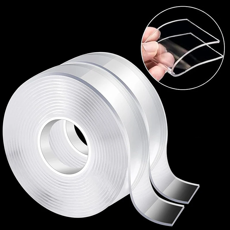 

TransparentDouble-sided Adhesive Tape Waterproof Stickers Nano Traceless Glue Strip Reusable Kitchen Bedroom Tools