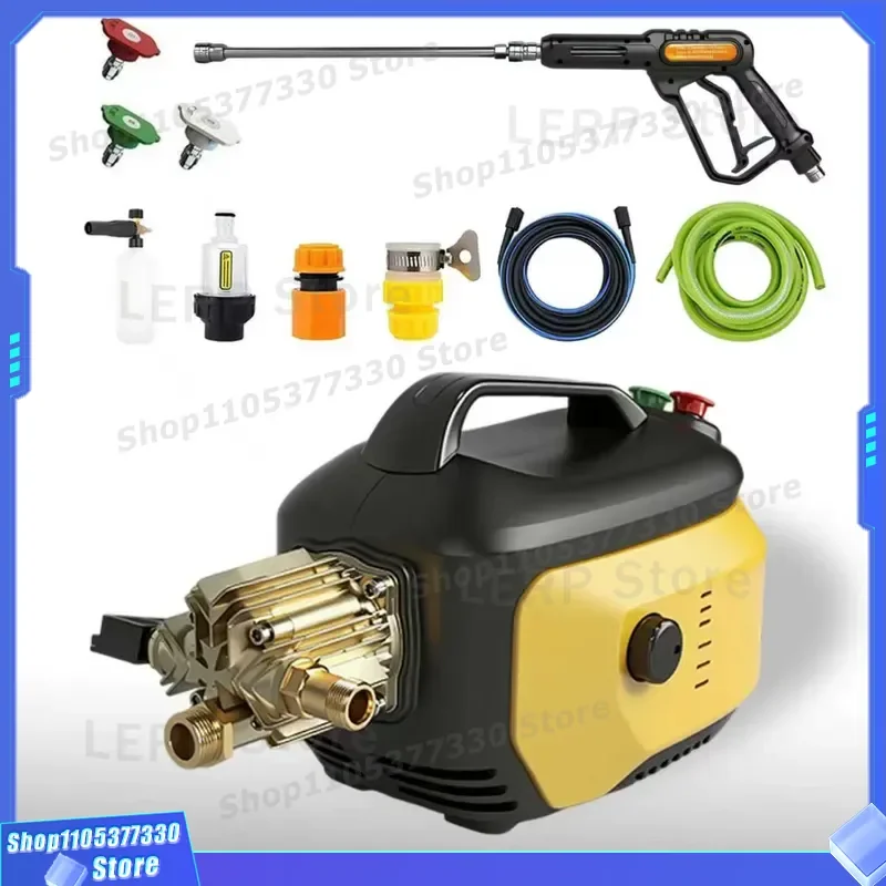 145 Bar High Pressure Washer 110V 60Hz Portable Car Cleaning Machine 8L Min Flow Rate Household Water Gun for Outdoor Use