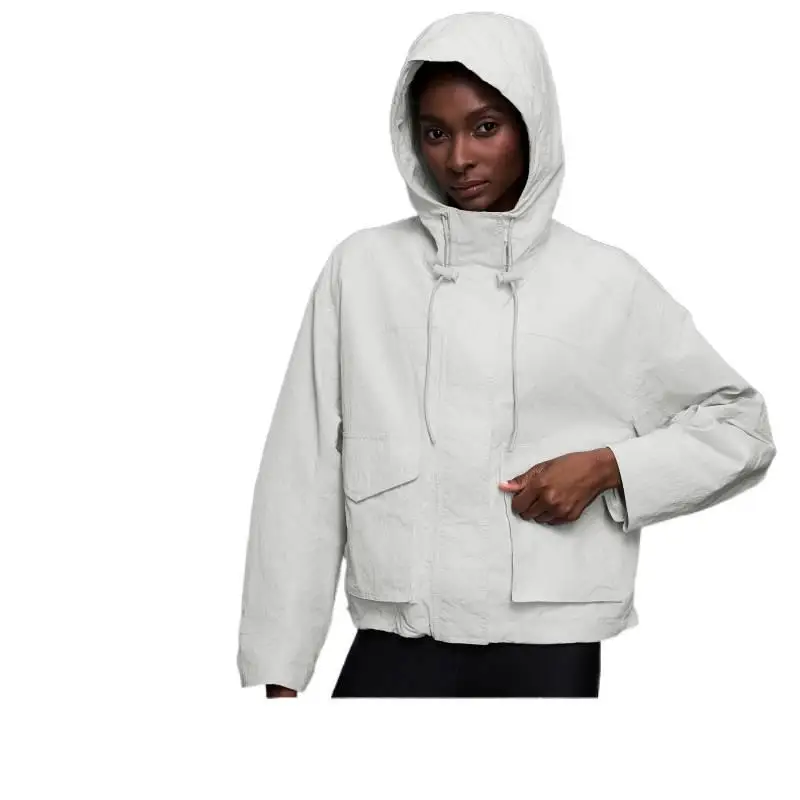 MAQVOB High Quality EU US Size Lightweight Outdoor Waterproof Hooded Jacket Casual Loose Windproof Trench Coat Jacket for Women