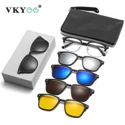 VKYEE Simple New Fashion Men's Half-frame Clip-on Polarized Sunglasses Can Be Customized Prescription Reading Glasses 2373