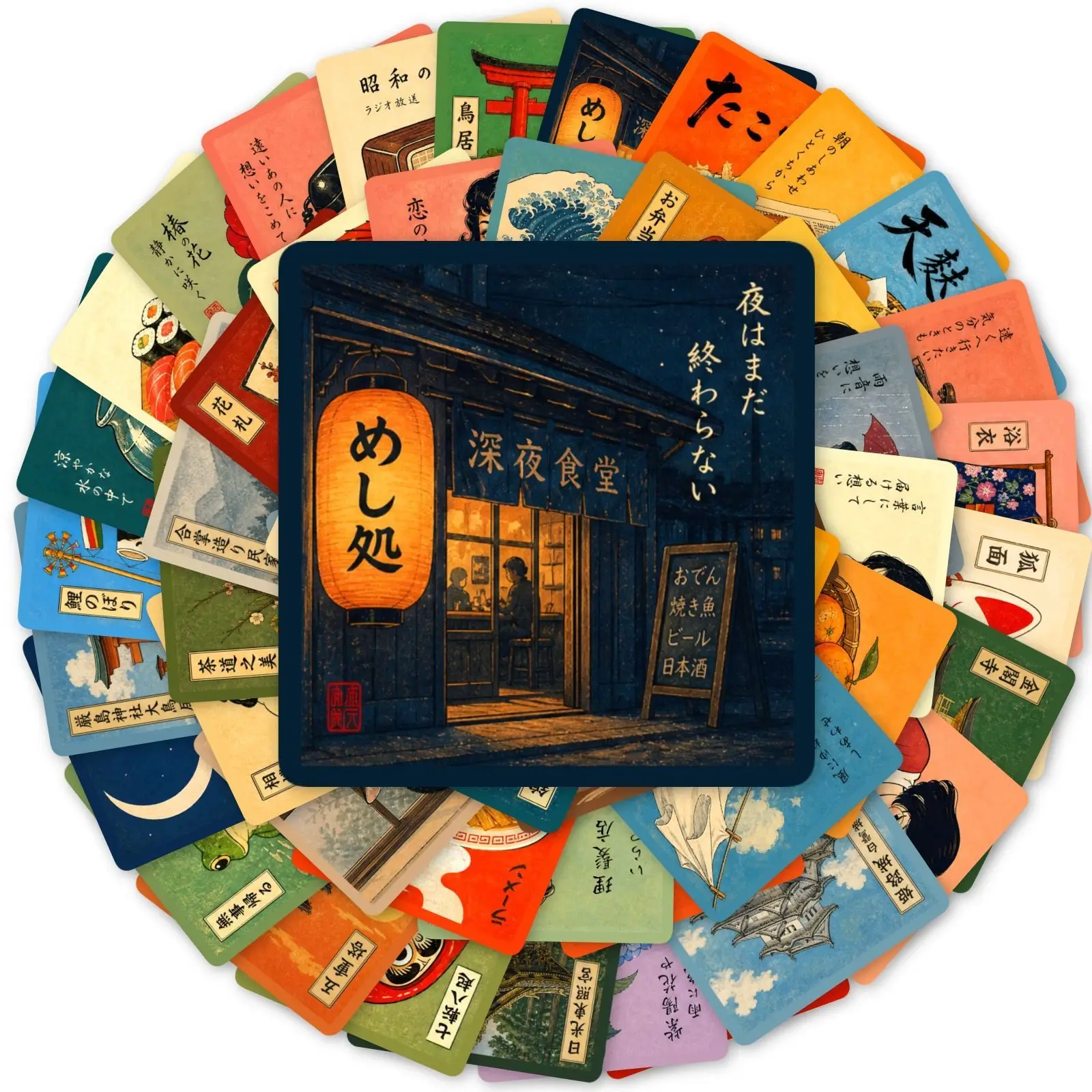 50pcs Japanese Retro Showa Stickers, Vintage Ukiyo-e Style Waterproof PET Decals, Traditional Culture Aesthetic Stickers for Jou