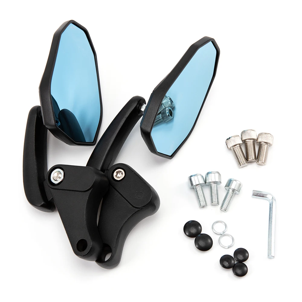 Universal Bicycle Motorcycle Rear View Mirrors 360 Adjustable Rotatable E-bike Scooter Handlebar Mirrors