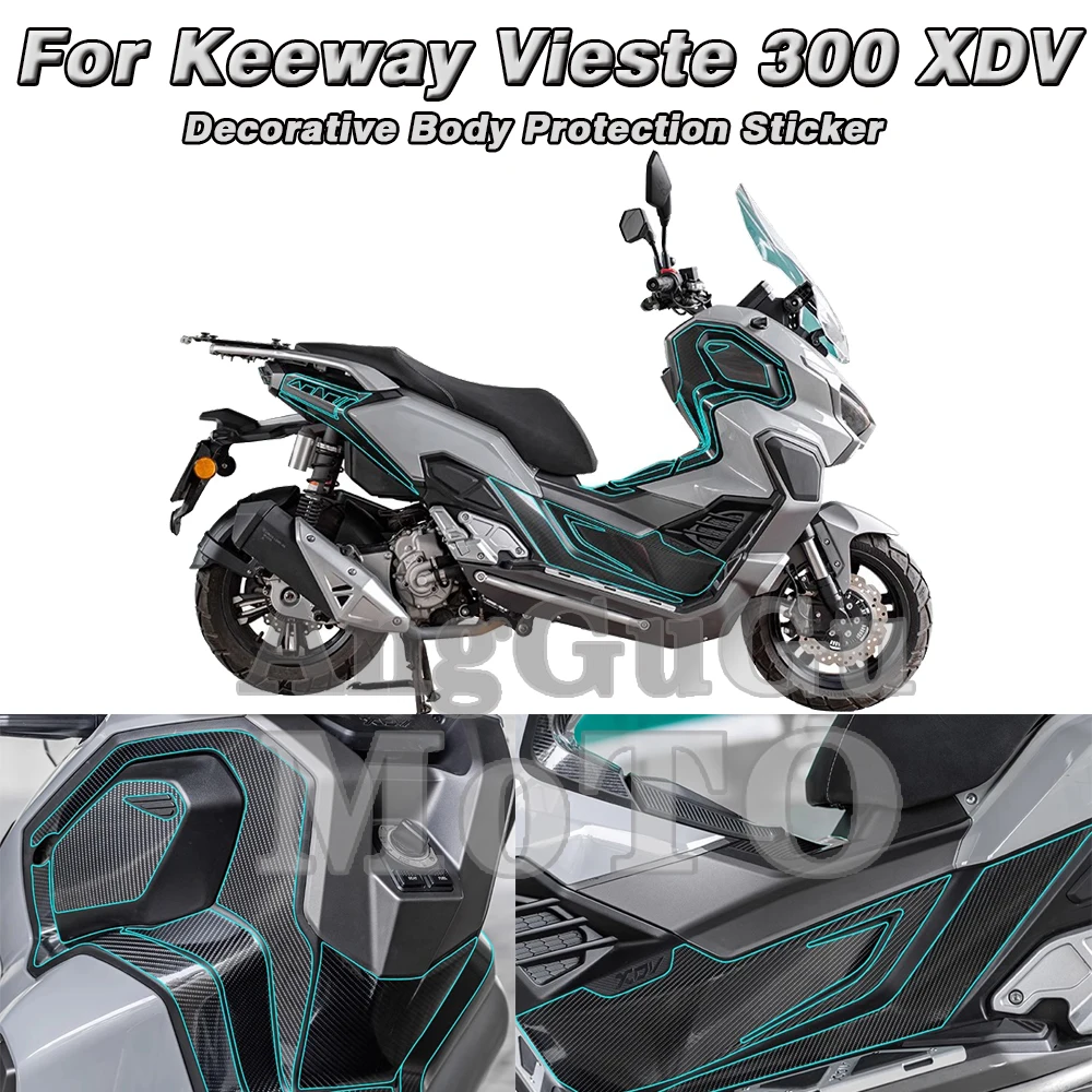 Motorcycle Carbon Fiber Sticker Tank Cap Pad Decoration Protective Prevent Scratch Sticker For Keeway Vieste 300 XDV