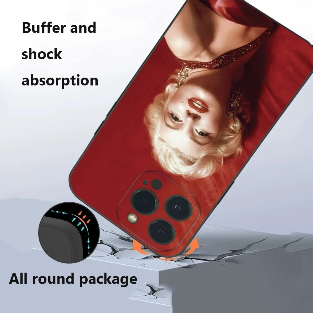 Sexy M-Marilyn M-Monroe Phone Case For IPhone16 15 14 13 12 Mini 11 Pro XS Max X XR SE5 6 7 8 Plus Soft Silicone Cover